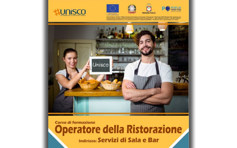 Corso gratuito triennale “OPERATORE DELLA RISTORAZIONE ind. Sala e Bar” – O.F. 17
