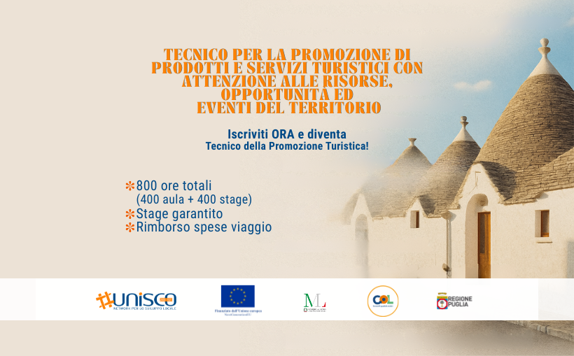 “Percorso IFTS “Tecnico per la promozione di prodotti e servizi turistici con attenzione alle risorse, opportunità ed eventi del territorio”